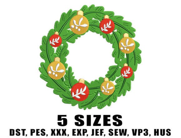 A Festive Baubles & Leaf Wreath Embroidery Design Review