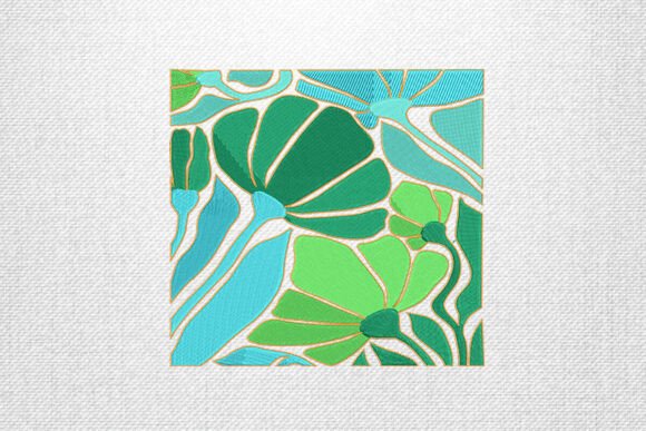 A Practical Review: Green Blue Abstract Floral Embroidery