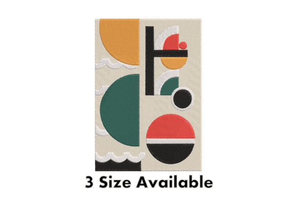 Colorful Geometric Embroidery Art for Business Branding