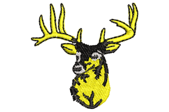 Deer Face Embroidery Design Review for Business Merch