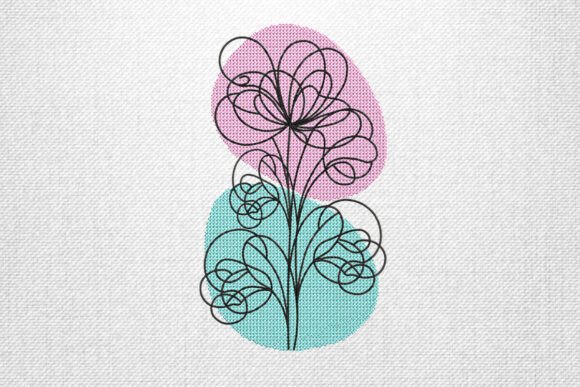 Elegant Abstract Floral Embroidery for Personalized Gifts