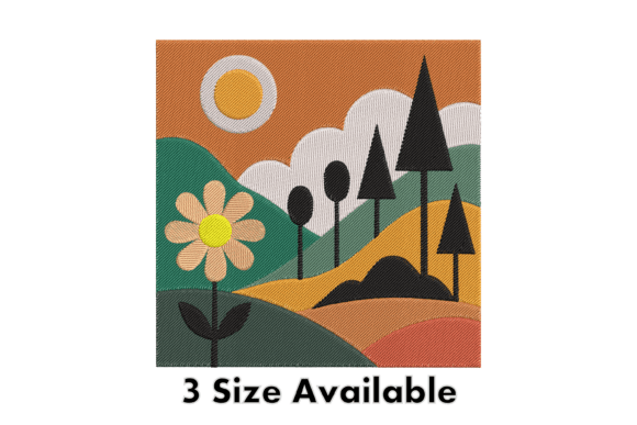 Embroidery Seller Review: Floral Landscape Embroidery Design