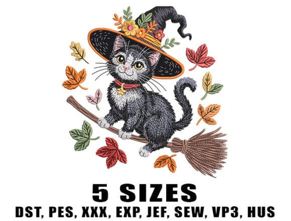 Halloween Witch Cat Embroidery Design Review for Boutique Apparel