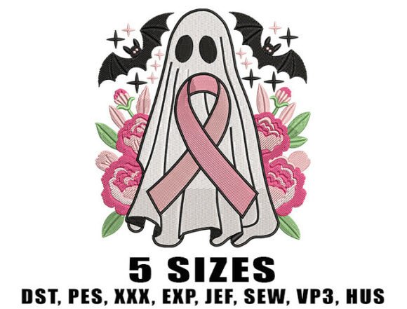 My Review of Support Cancer Ghost Embroidery Design