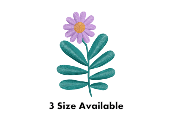 Purple Daisy Floral Embroidery Design Review
