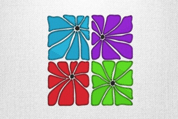 Retro Pop Art Flowers for Bold Apparel Embellishment