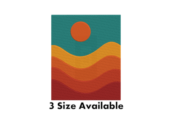 Retro Sunset Embroidery Design for Your Craft Business