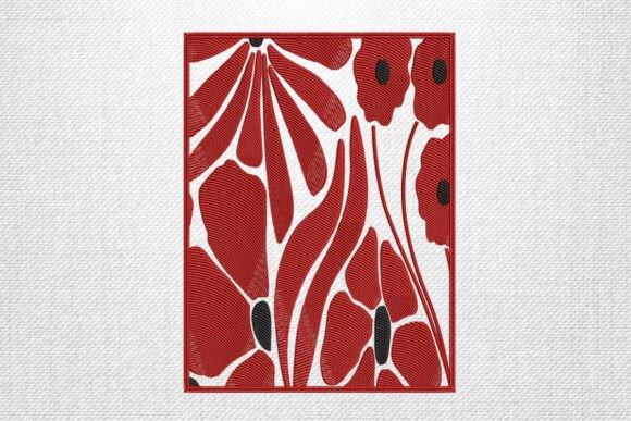Reviewing Bold Red Poppy Floral Embroidery for Business Use