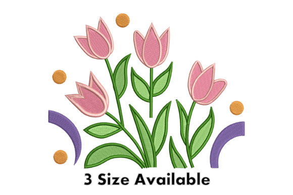 Reviewing the Pink Tulip Embroidery Design File