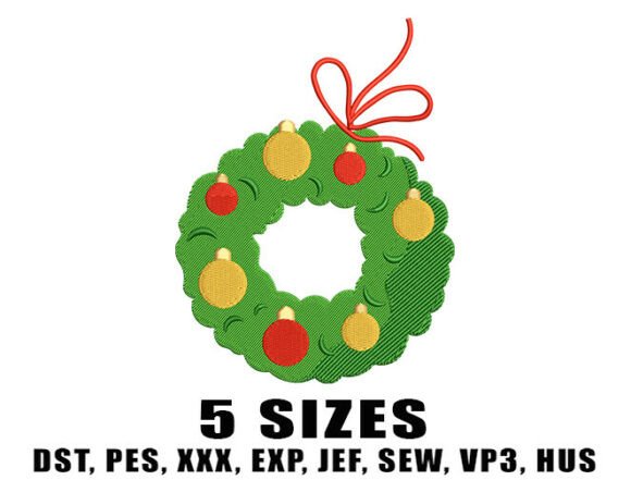 Seasonal Wreath Embroidery Design for Small Business Branding